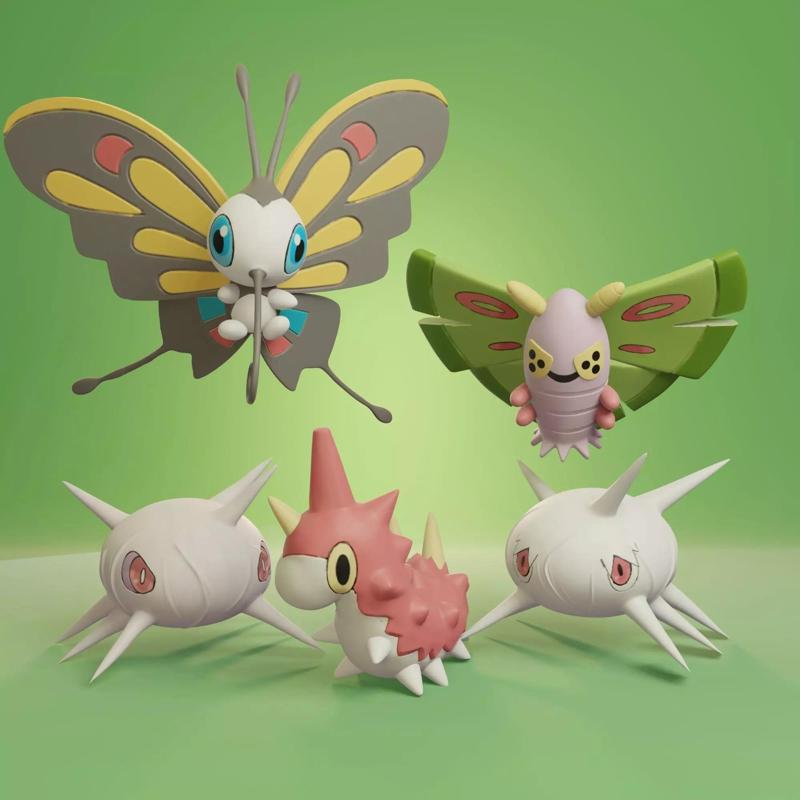 Pokemon - Wurmple Silcoon Cascoon Dustox and Beautifly