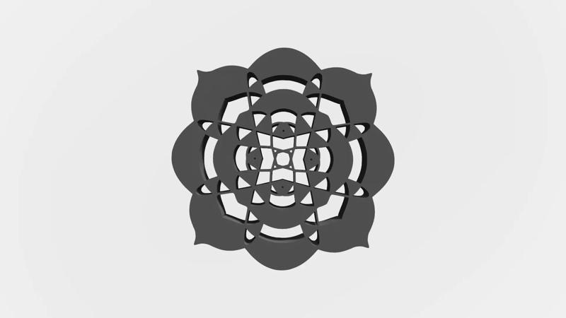 Geometric ornament for CNC or laser engraving 3D print model