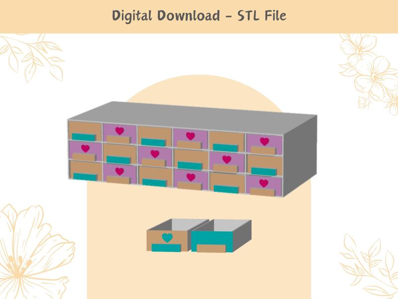 Leftovers Storage with Drawers for Polymer Clay, Digital STL File, 2 Types of Drawers