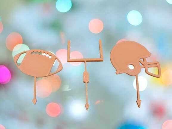 Football Cupcake Topper Set Commercial Use