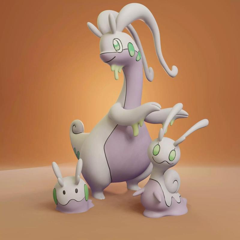 Pokemon - Goomy Sliggoo and Goodra with 2 poses