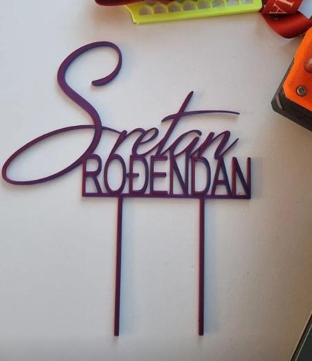 Cake topper sretan rođendan