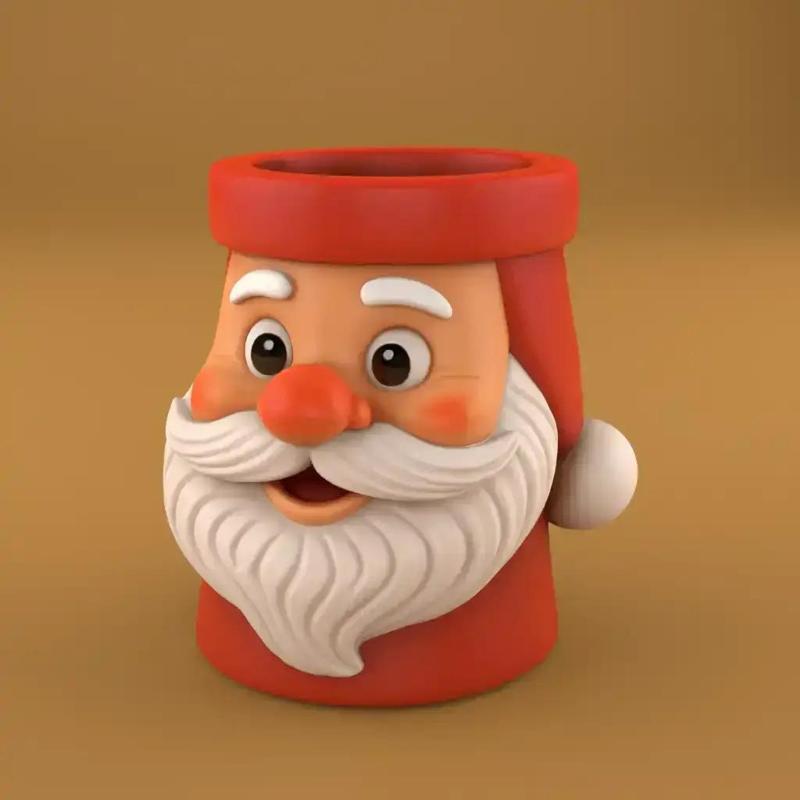 Santa Claus Planter 3D Model Festive Holder