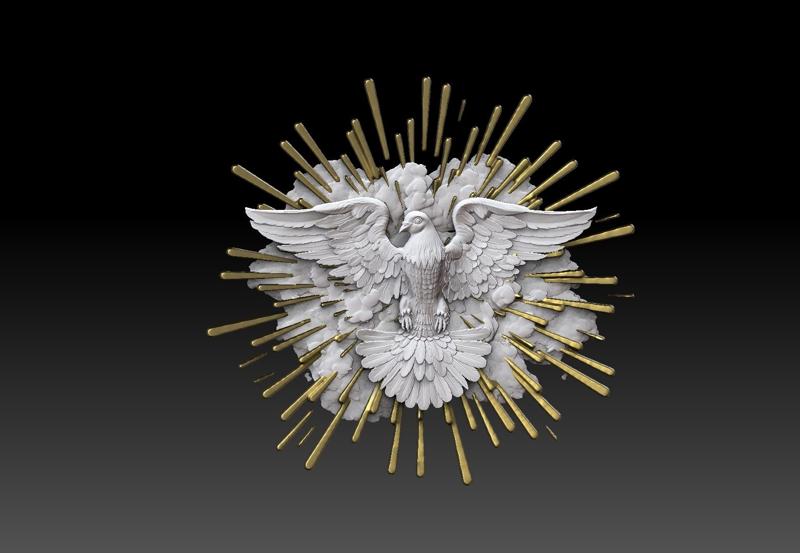 Holy Spirit Dove with Radiant Sunburst