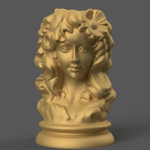 Elegant Woman Head Planter – 3D STL File for Decoration