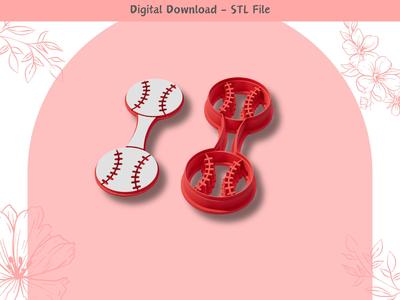 Baseball Keychain Clay Cutter for Polymer Clay | Digital STL File | Clay Tools | 3 Sizes
