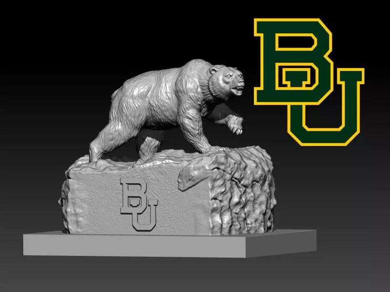 NCAA - BAYLOR UNIVERSITY  AMERICAN BLACK BEAR MASCOT - 3D PRINT