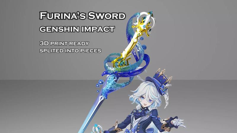 Furina Sword - Genshin Impact - 3D Print Ready