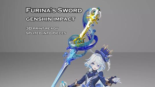 Furina Sword - Genshin Impact - 3D Print Ready