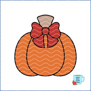 Pumpkin with Bow - Fall / Thanksgiving - 8 STL Cookie cutter files. CC82