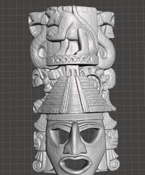 mayan aztek folk mask