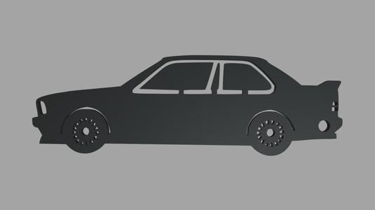 BMW E30 Silhouette Key Ring