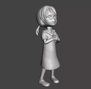 Rika little girl feed Zoro 3D Model