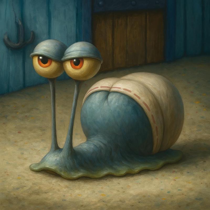 Gary the snail in his underpants