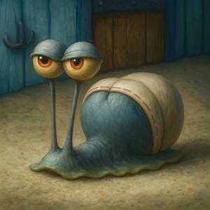 Gary the snail in his underpants
