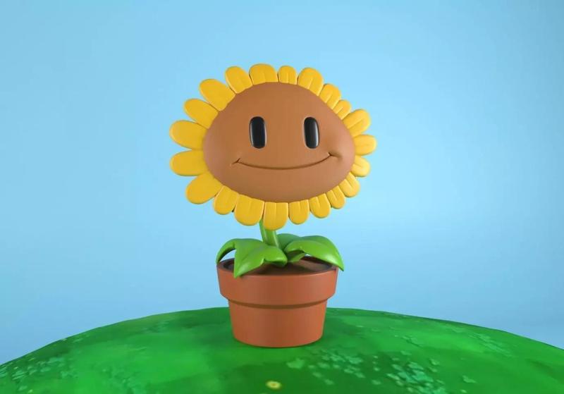 Plants vs Zombies Sunflower -  Model for 3d printing STL OBJ FBX