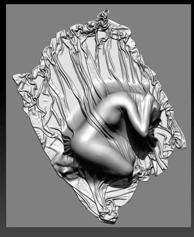A woman wrapped in cloth