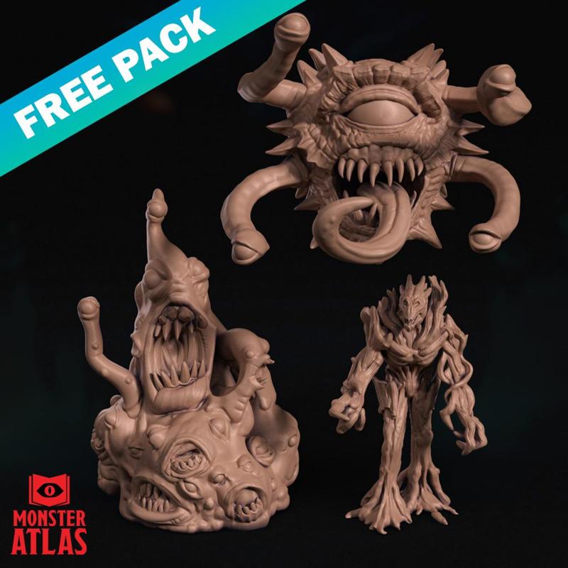 Free STL Monster Pack by Monster Atlas