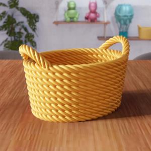 3D Wicker Mesh Easter Basket 2 STL File - 299