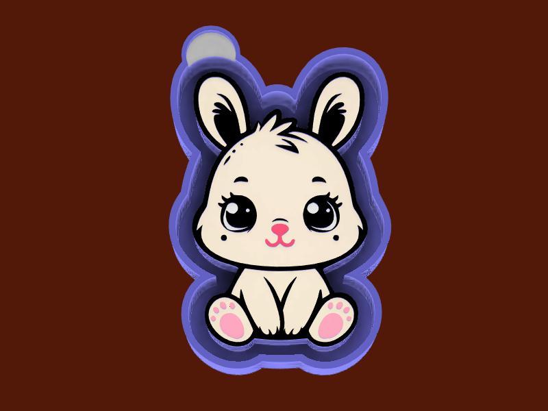 🐰💗 Cute Bunny – Freshie, Keychain, Resin & Candle Mold