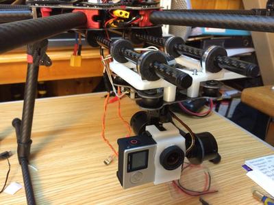 DYS 3 axis GoPro gimbal to Tarot rail adapter 