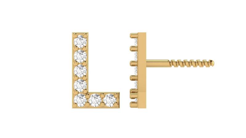 L Letter Alphabets Studs Earrings