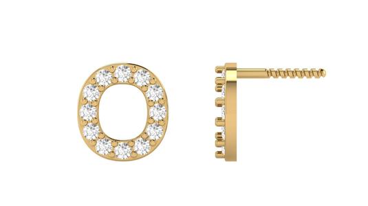O Letter Alphabets Studs Earrings