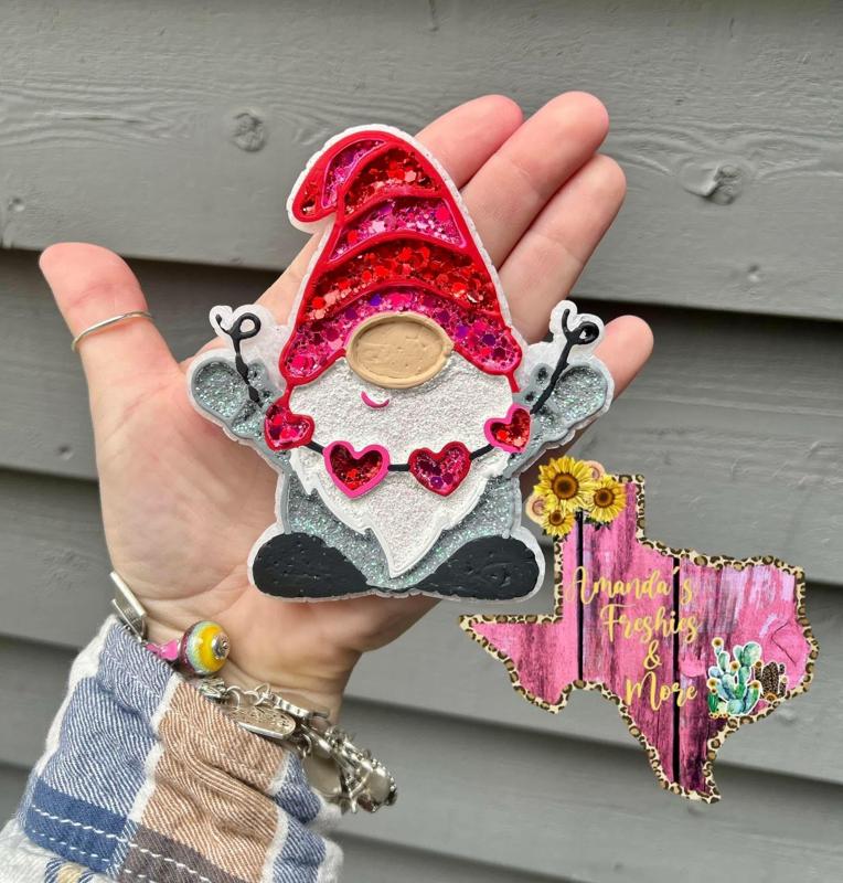 Valentine Gnome Freshie Mold - 3D Model Mold Box for Silicone Freshie Moulds