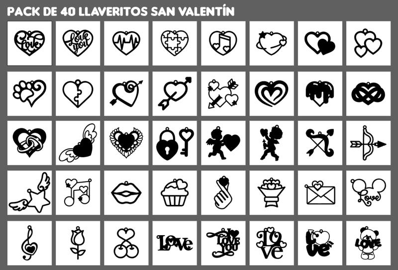 Valentine's Day Keyring Pack 40pcs