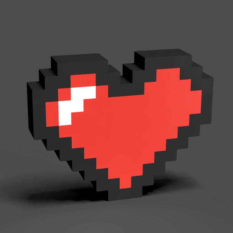 Pixel Heart LED LightBox Lamp