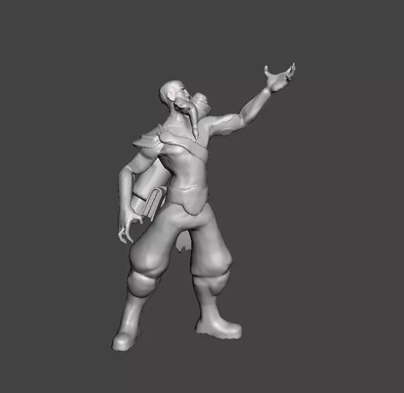 Ryze 3D Model man holding gun