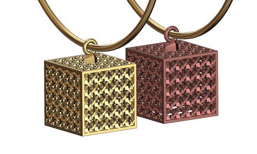 Moucharabieh cube pendant charm 3D print model