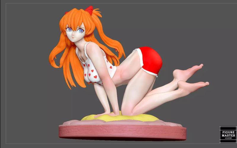 ASUKA LANGLEY CASUAL EVANGELION CUTE GIRL STATUE ANIME CHARACTER