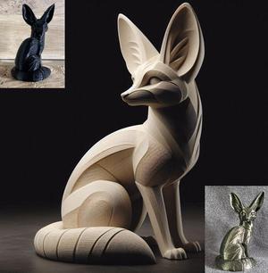 Fennec Abstract Sculpture