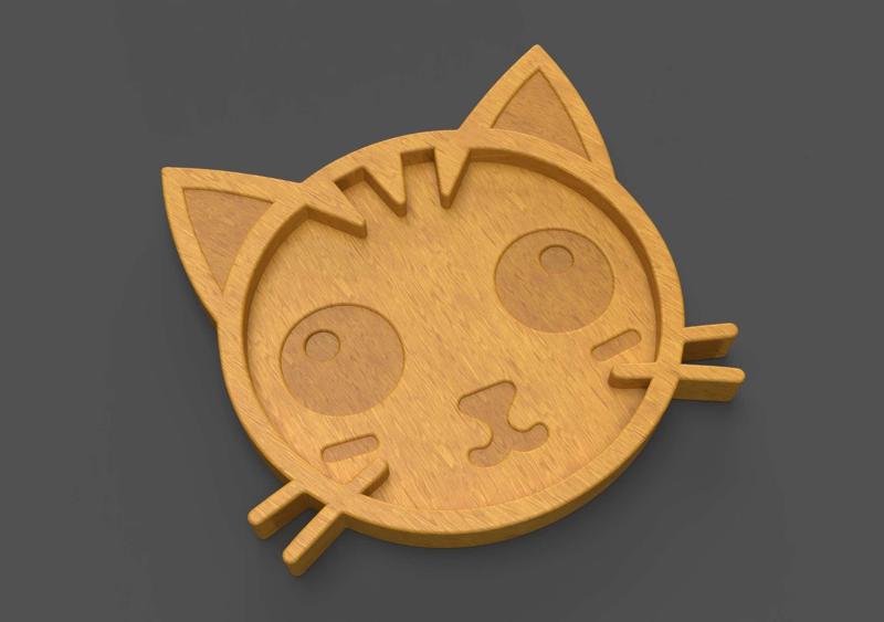 Cat Tray - 3D STL Model For CNC and 3D Printer