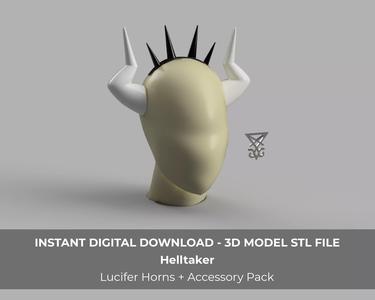 Helltaker Lucifer Cosplay Horns and Accessories