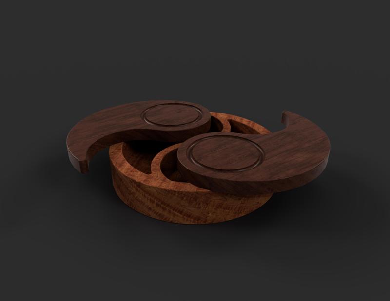 Yin Yang Wooden Jewellery Box