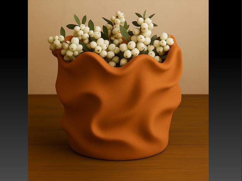 Wavy Elegance – Sculpted Flower Pot