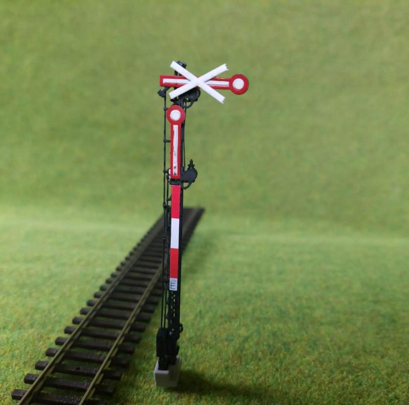 H0 scale Double-arm railway semaphore 8m static - resin