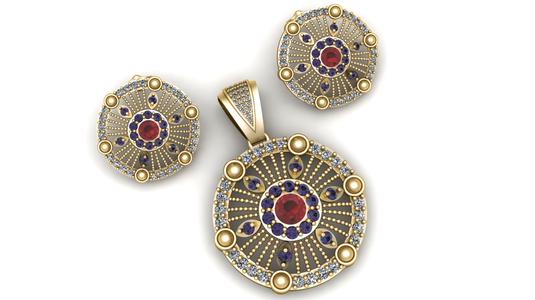 FANCY GOLD LOCKET SET 3D PRINTABLE MODEL