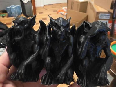 3 gargoyles Speak Evil, Hear Evil, See Evil