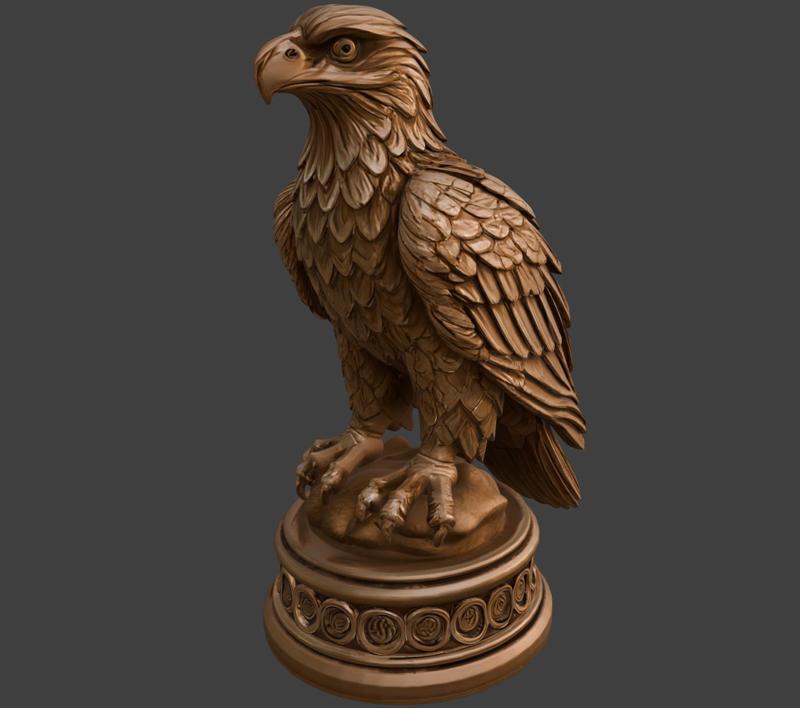 Sitting Hawk Statuette