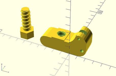 Deltaprintr Extruder Upper Block Threaded Costumizable 