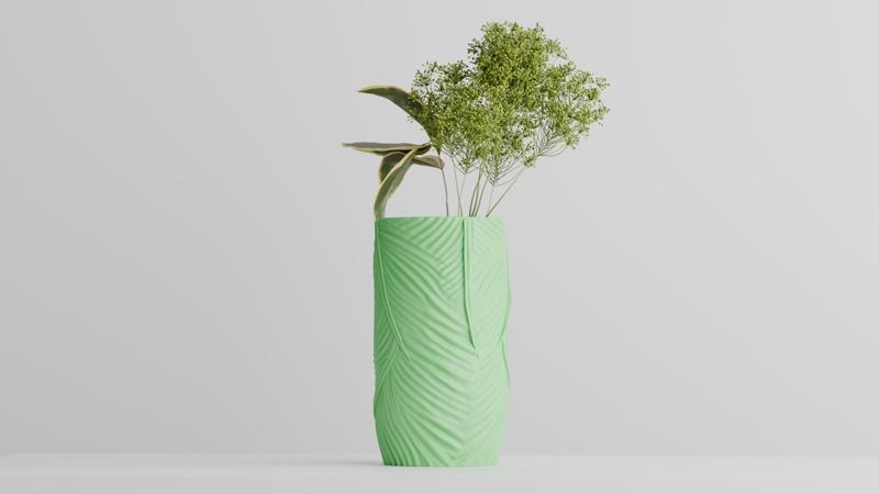 Leaf Twist Vase – Organic Green Botanical Decor
