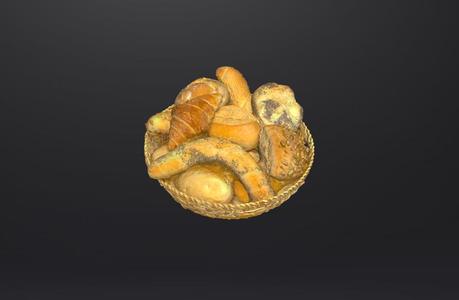 German Bakery Collection - High & Low Poly 3D Models,Bread Basket