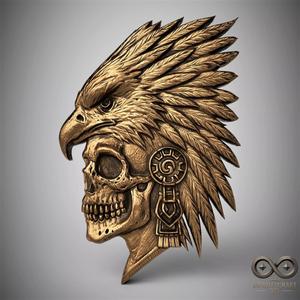 Totem Reaper   Tribal Skull Wall Relief for CNC or 3D Print