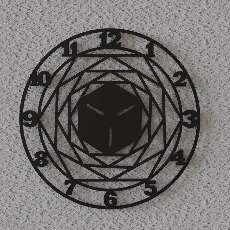 hexagon shape wall clock