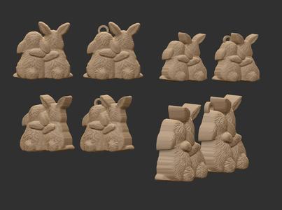 easter bunny hugging decor