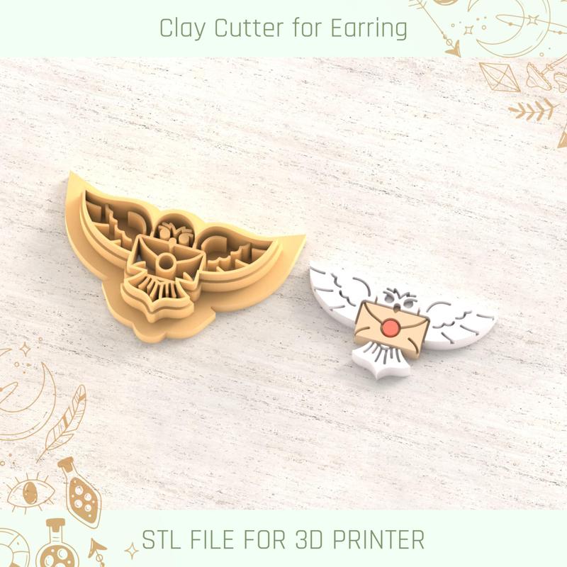 Owl with Letter Harry Potter Polymer Clay Cutters