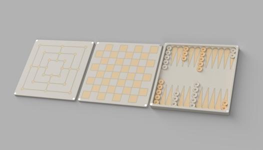 3-in-1 Board Games - Chess, Mill, and Backgammon with Pieces and Magnetic Connection